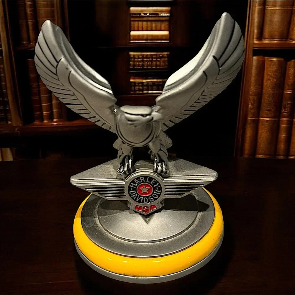 Vintage Harley Davidson fat boy pocket watch & eagle stand